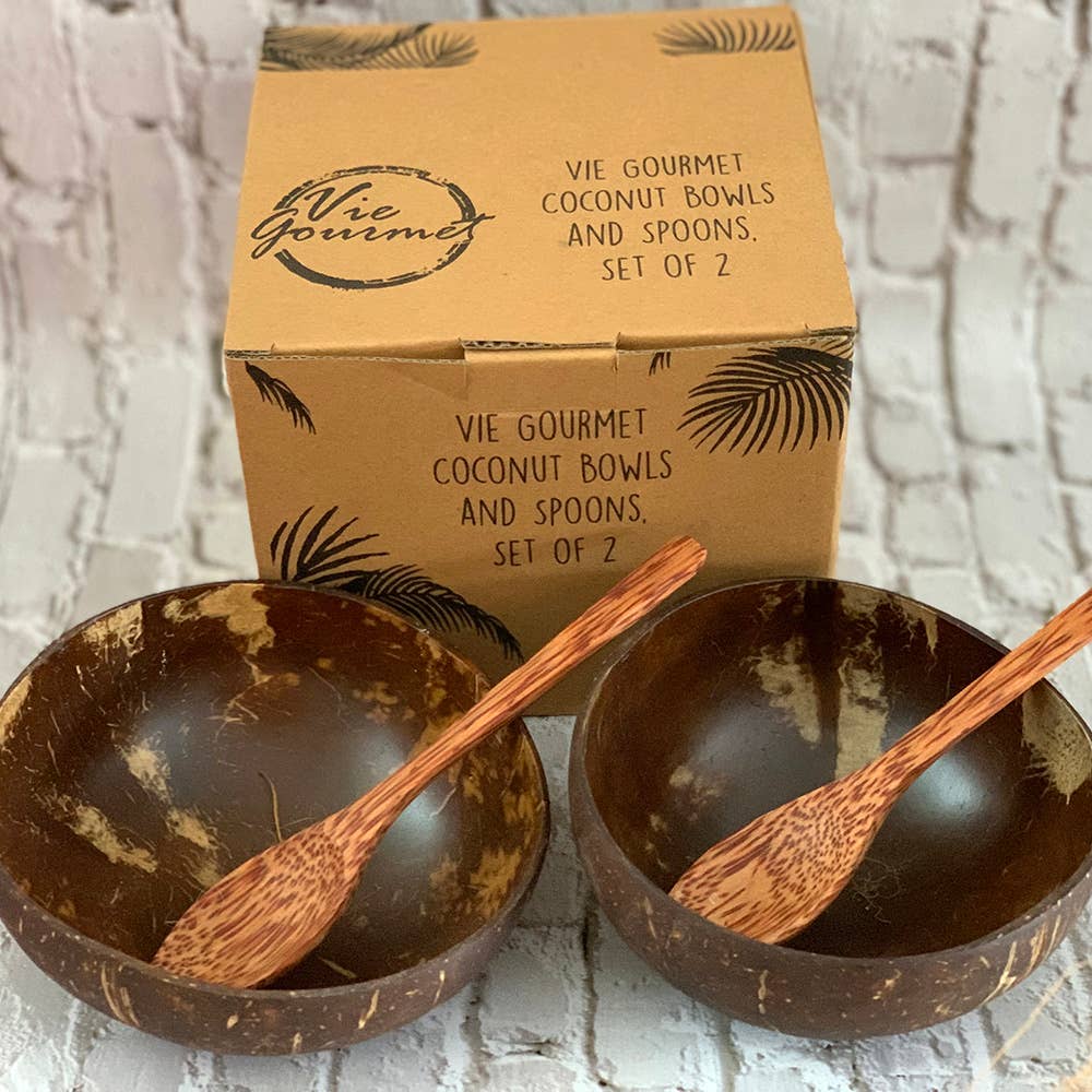 VIE - Vendita all'ingrosso Insalatiera - Set Premium di 2 Ciotole e Cucchiai in Noce di Cocco Sigillati13