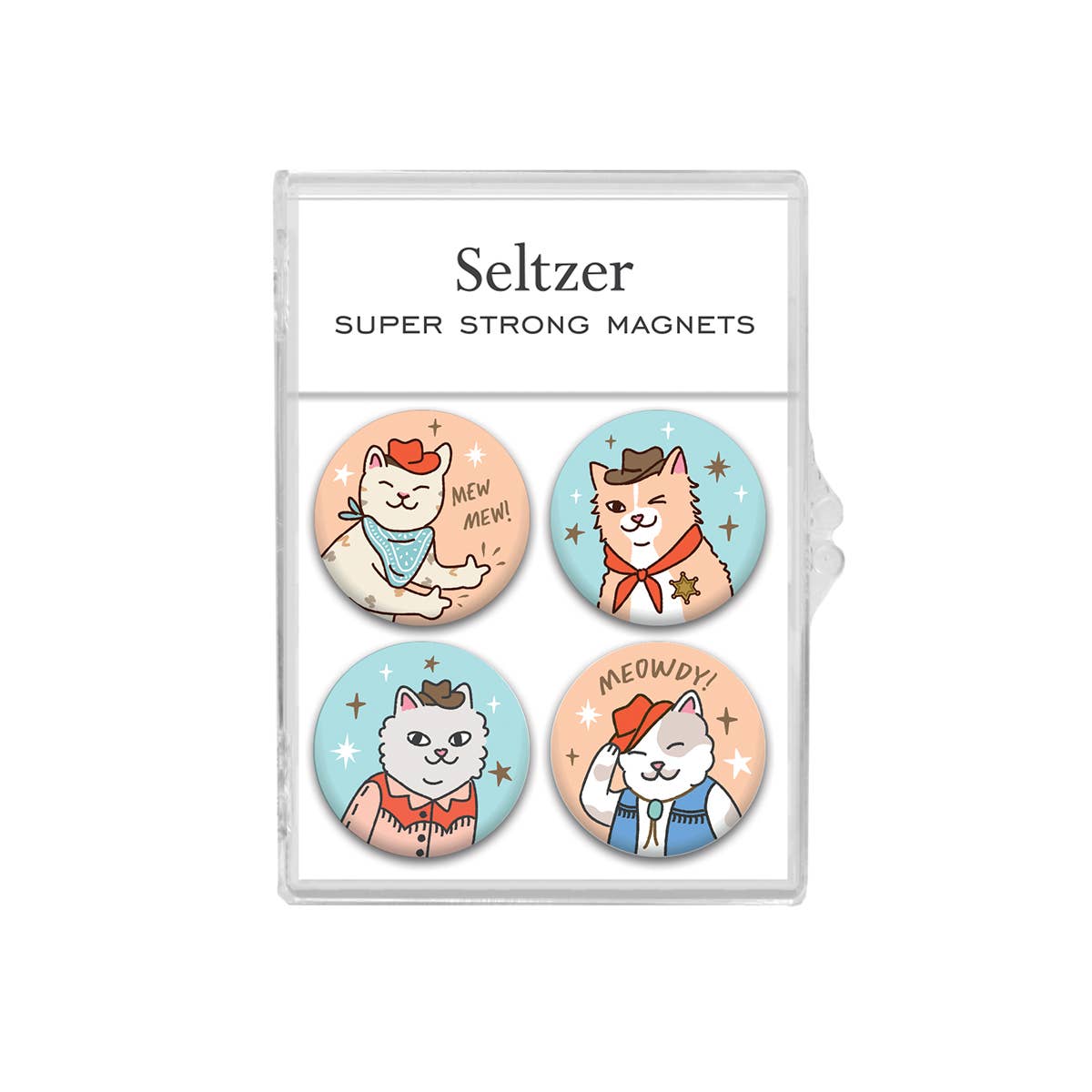 Seltzer Goods - Wholesale Magnet - Cowboy Kitty Magnet Set