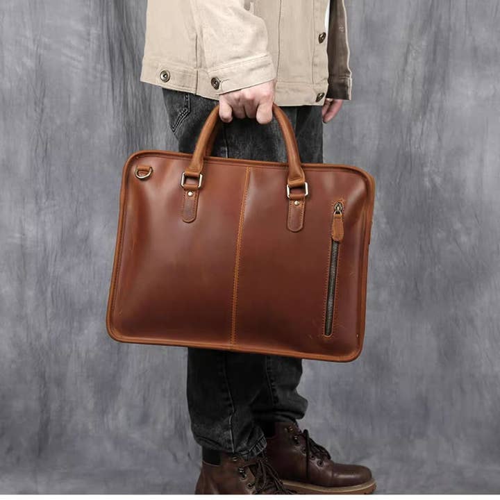 Steel Horse Leather – Großhandel Aktentasche – Unisex – Die Hemming Laptoptasche aus Leder | Aktentasche aus Vintage-Leder