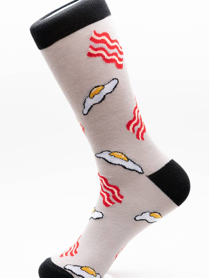 Bacon og æg Mænds sokker for engroshandel hos moJJa