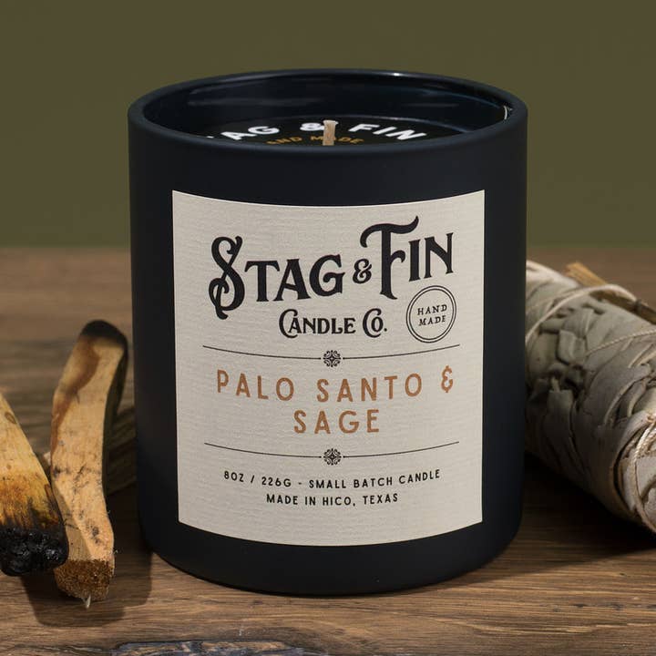 Palo Santo & Sage - 8oz. Candle for wholesale by Hico Candle Co.