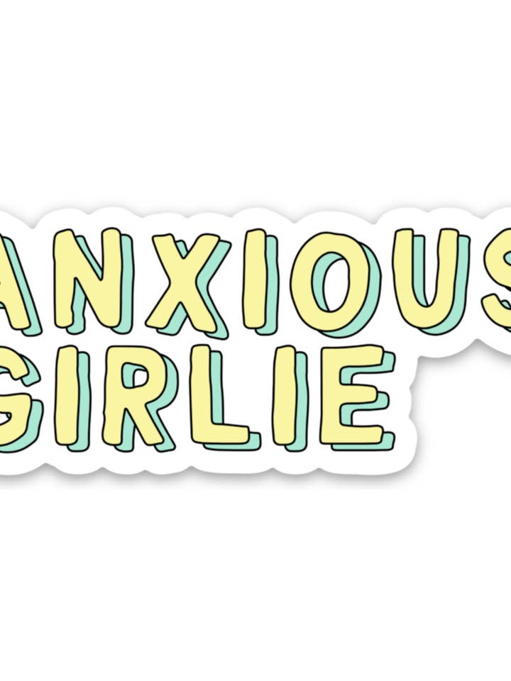 Anxious Girlie – Funny Mental Health Vinyl Sticker for wholesale by Five Dot Post