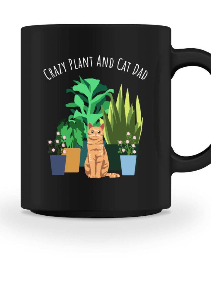 Crazy Plant and Cat Dad - ceramic mug for wholesale by GARTENFAN