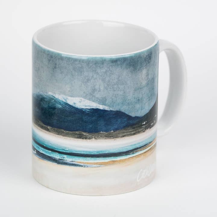 Winter Luskentyre Isle of Harris  Mug for wholesale by Cath Waters Scottish Landscapes