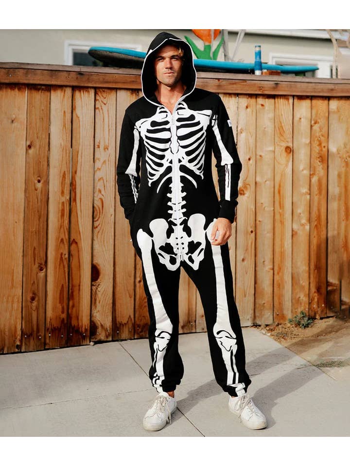 Tipsy Elves - Wholesale Onesie - Men's - Skeleton Jumpsuit - Men's Spooky Halloween Costume Onesie1