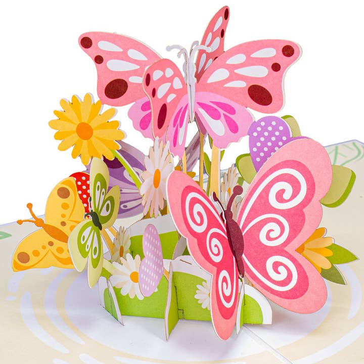 Paper Love – Engroshandel Hverdagshilsen kort – Papir Kærlighed Pink Butterfly Pop-up kort