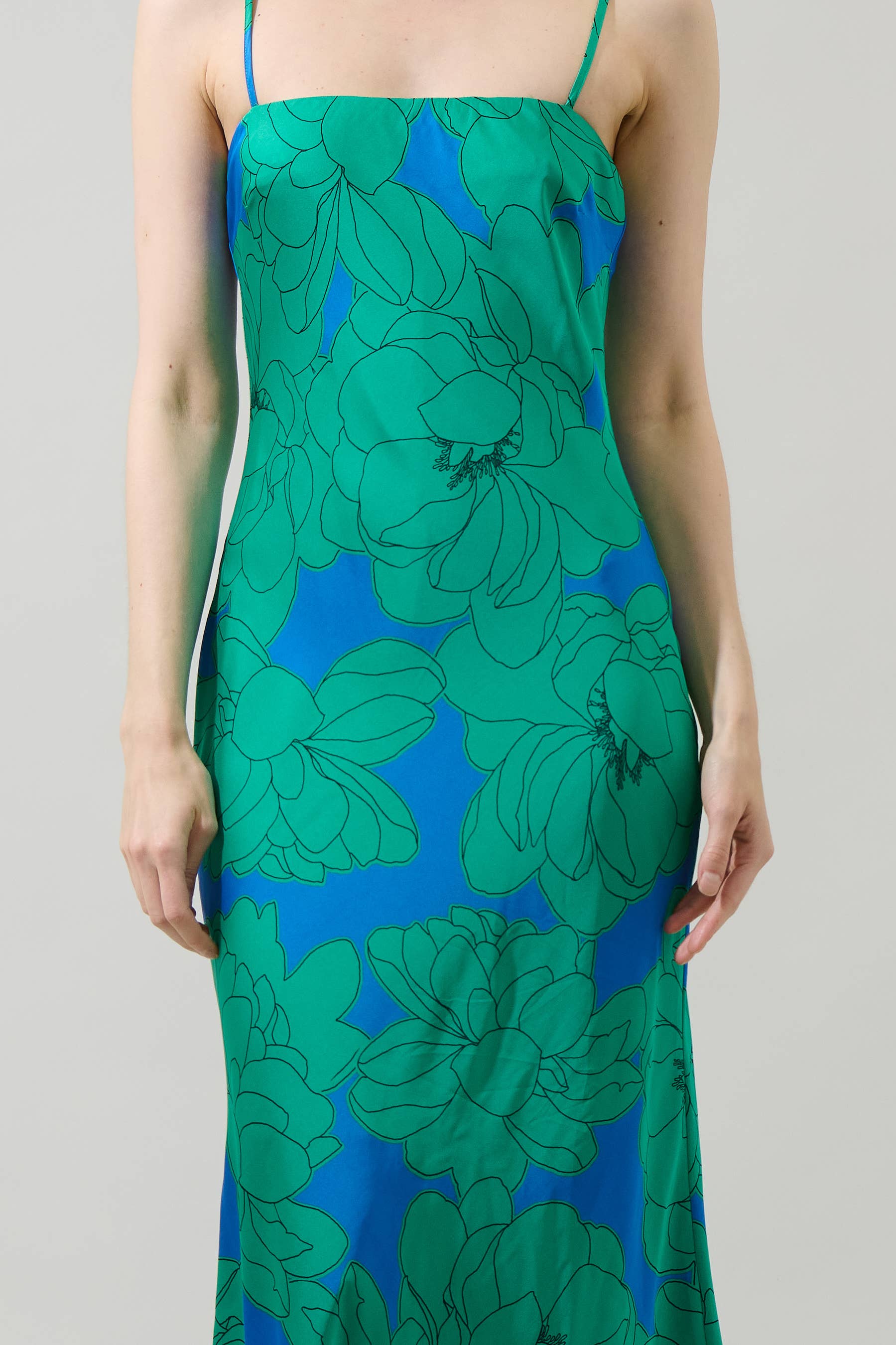BLUE GREEN Morgany Floral Tirza Maxi Dress for wholesale on Faire3