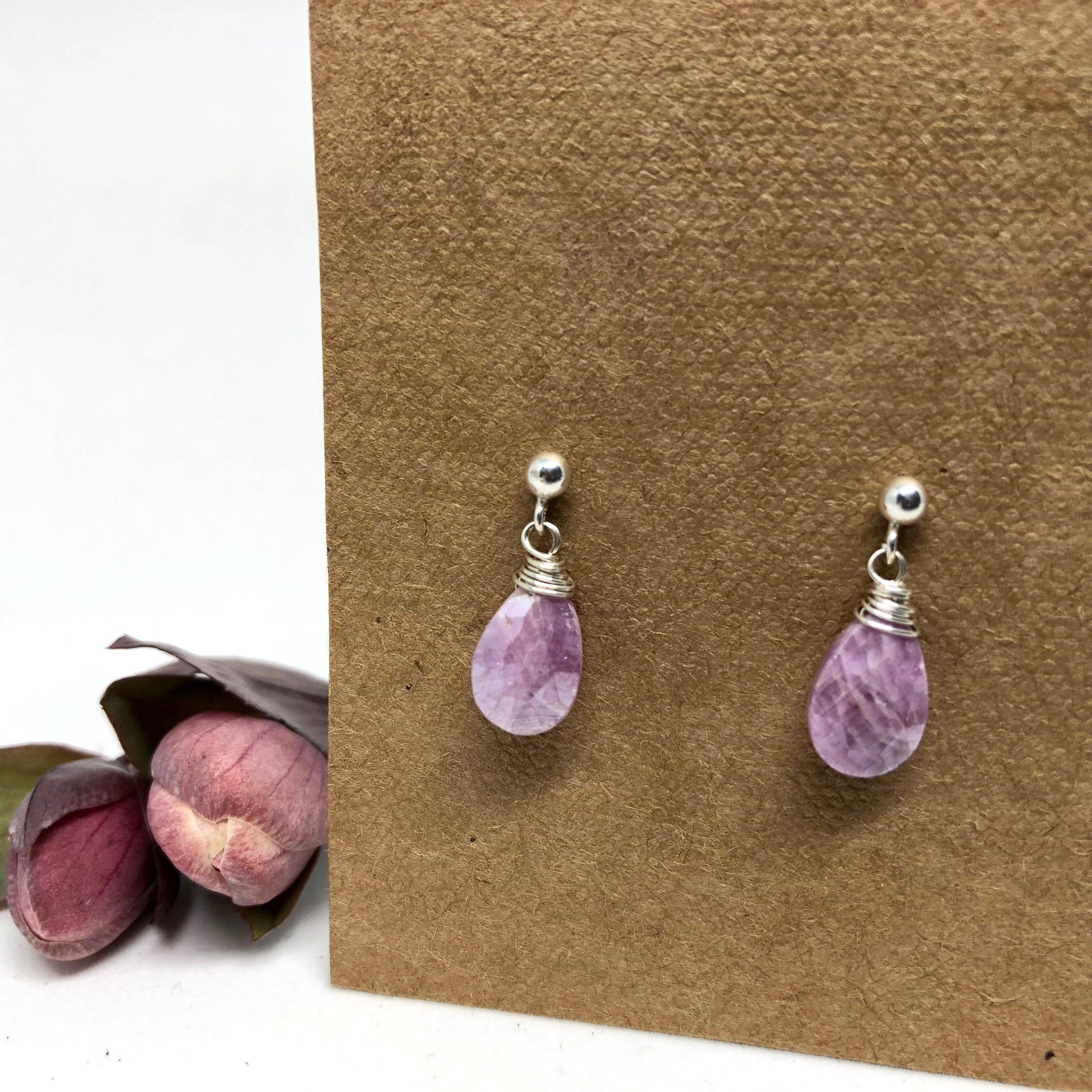 Naked Sage - Wholesale Dangle Earrings - Pink Sapphire - Linnaea Earrings4