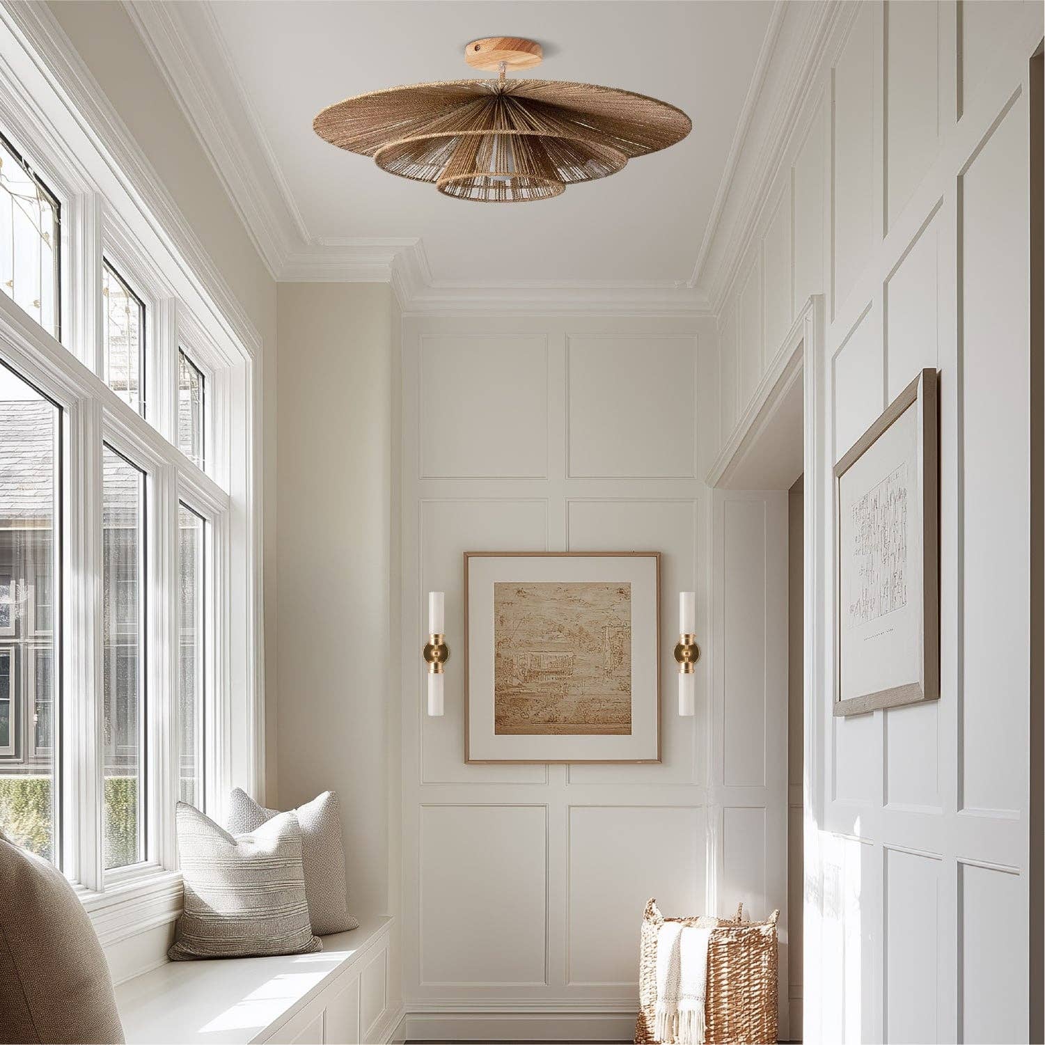 Rowabi - Wholesale Chandelier/Hanging Light - Sammie Tier Rattan Flush Mount Light3