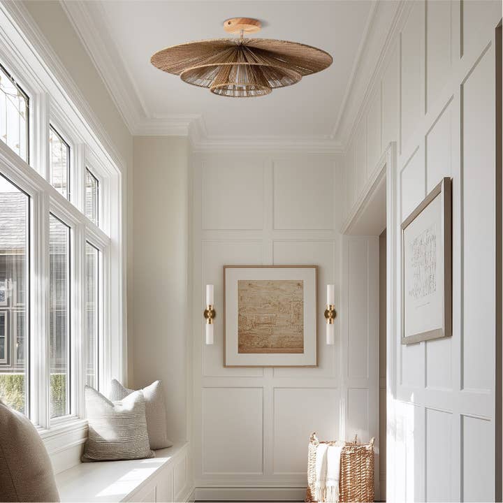 Rowabi - Wholesale Chandelier/Hanging Light - Sammie Tier Rattan Flush Mount Light3