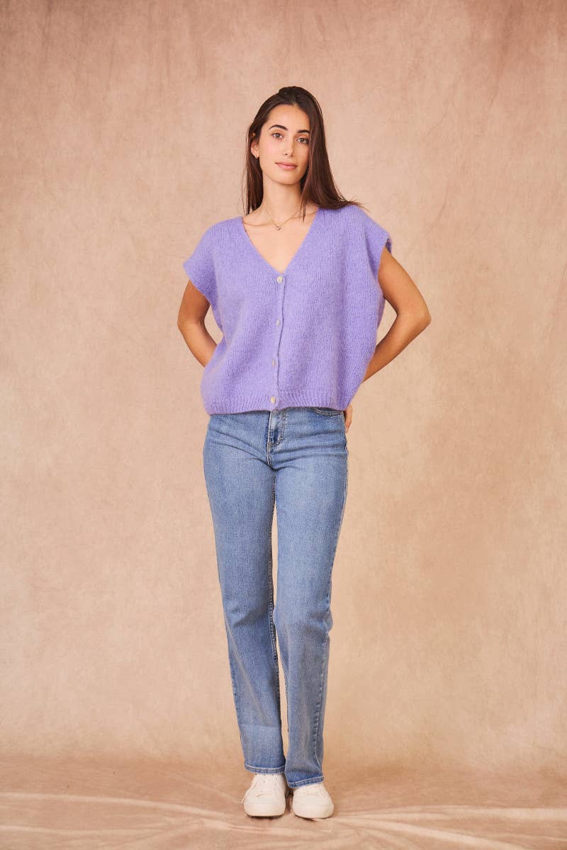 Calie Paris - Wholesale Knit Sweater - Women's - Kid Mohair Sleeveless Cardigan9