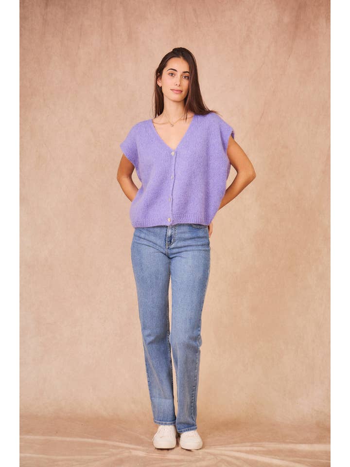 Calie Paris - Wholesale Knit Sweater - Women's - Kid Mohair Sleeveless Cardigan9