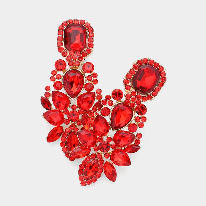 Sensibling Corp. - Vendita all'ingrosso Orecchini a clip - Orecchini a clip da sera con pietra quadrata a marchesa appuntita1