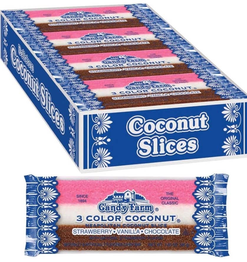 O'Shea's Candies Sweet Shop - Wholesale Chocolate Covered Sweets - Nostalgic 1894 Original Candy Farm Coconut 🥥Slices 24ct Box0