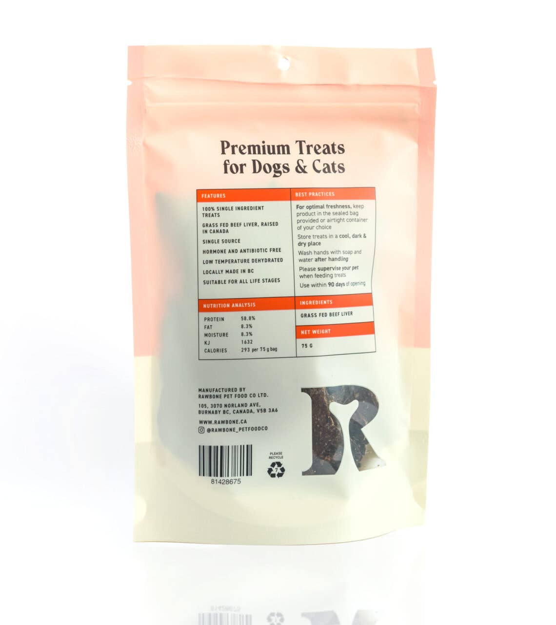 Rawbone - Wholesale Pet Treats - Dog - Rawbone Grass Fed Beef Liver Krisps – 75 g1