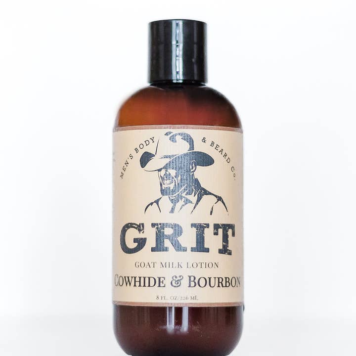 GRIT Soap Supply - Wholesale Hand & Body Lotion - Cowhide & Bourbon Goat Milk Lotion