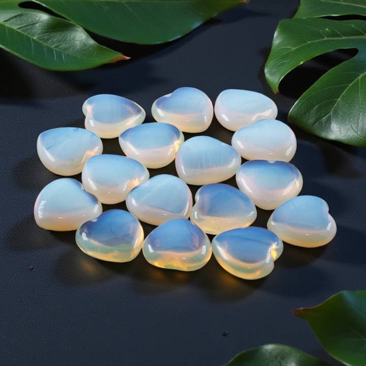 Opalite Small Hearts 1Pcs for wholesale by Quasar Gems USA