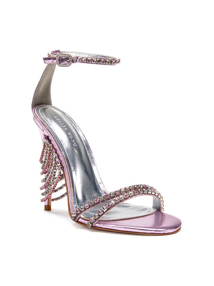 Azalea Wang - Wholesale High Heels - Women's - JASIME-PINK STILETTO SANDAL W/ CHANDELIER CRYSTAL HEELS
