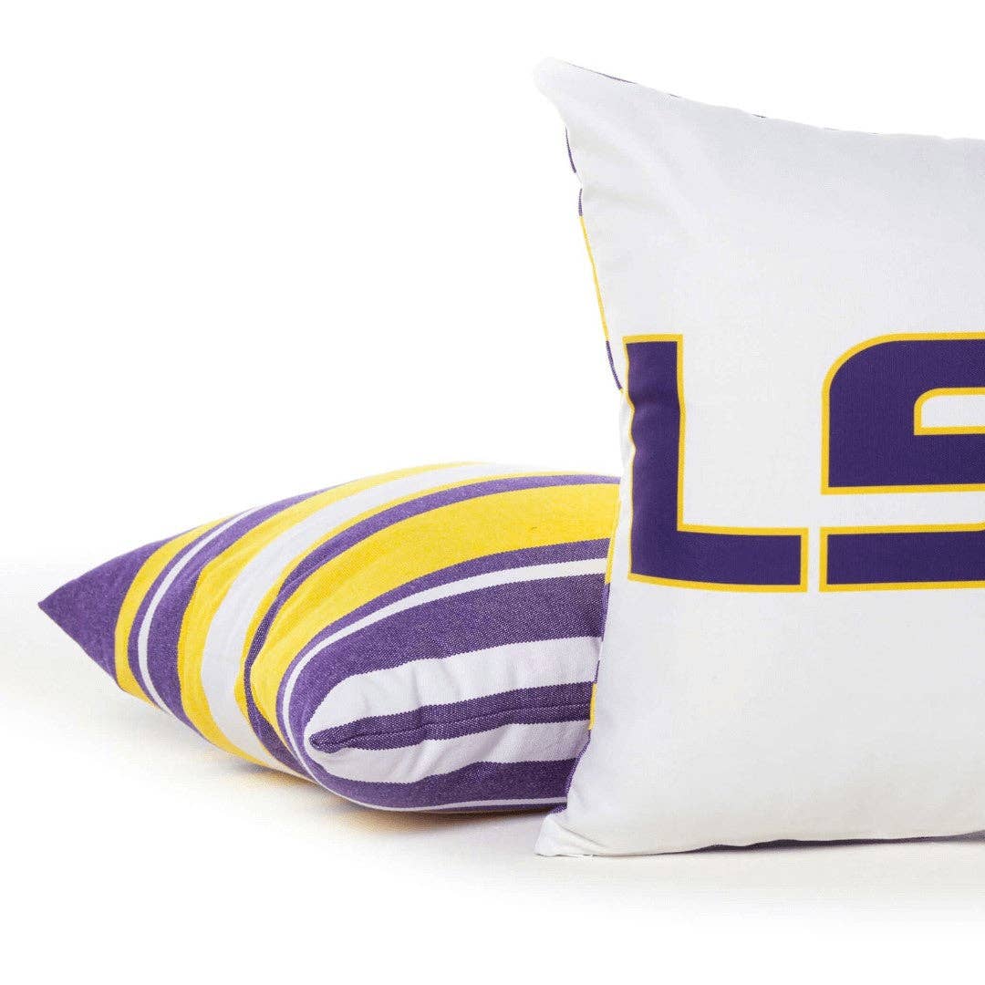 Campus Hammocks - Wholesale Throw Pillow Cover - LSU Tiger Colors Throw Pillow Cover with Zipper (2 options)2