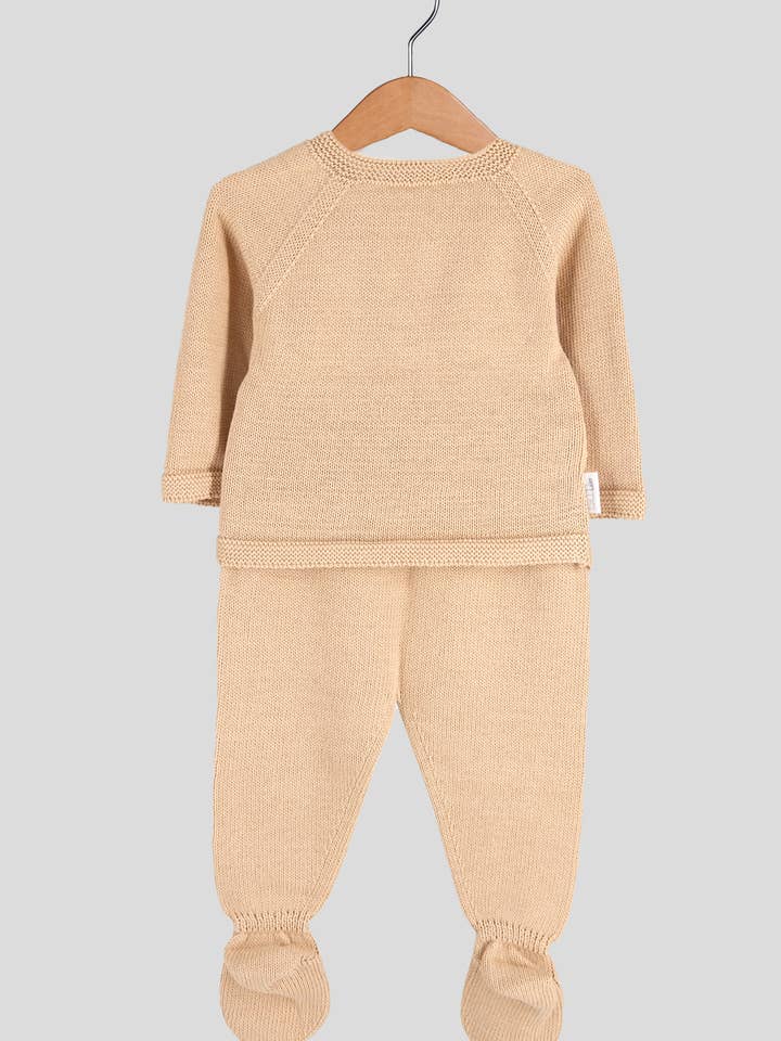 Amorim Gerações, LDA - Wholesale Clothing Set - Baby - 3-Piece Cotton Knit Set Wheat 0620B/22