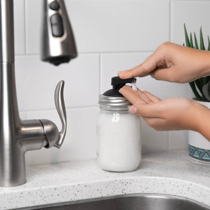 Fox Run Brands - Wholesale Soap Dispenser - Jarware Black Foaming Soap Dispenser Lid, Regular Mouth