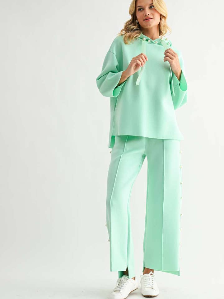 Pantalon long Farrah French Scuba Pearl pour la vente par Joh Apparel