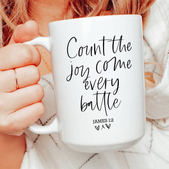 Count the joy mug, coffee mug, Christian mug, encouragement for wholesale by Mug and Mini