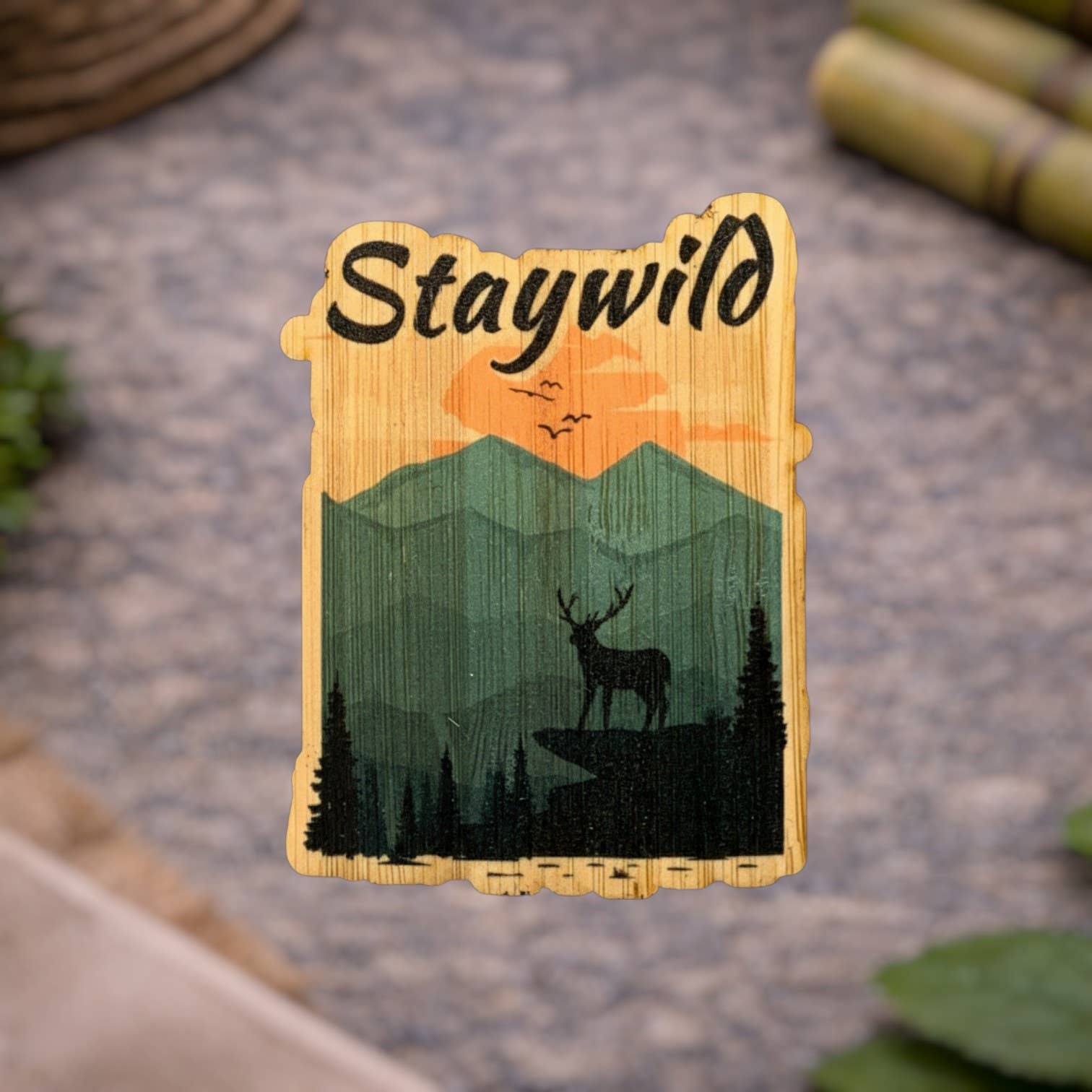 Bamboo Wood Stickers – Adesivo por atacado – Fique Alce Selvagem