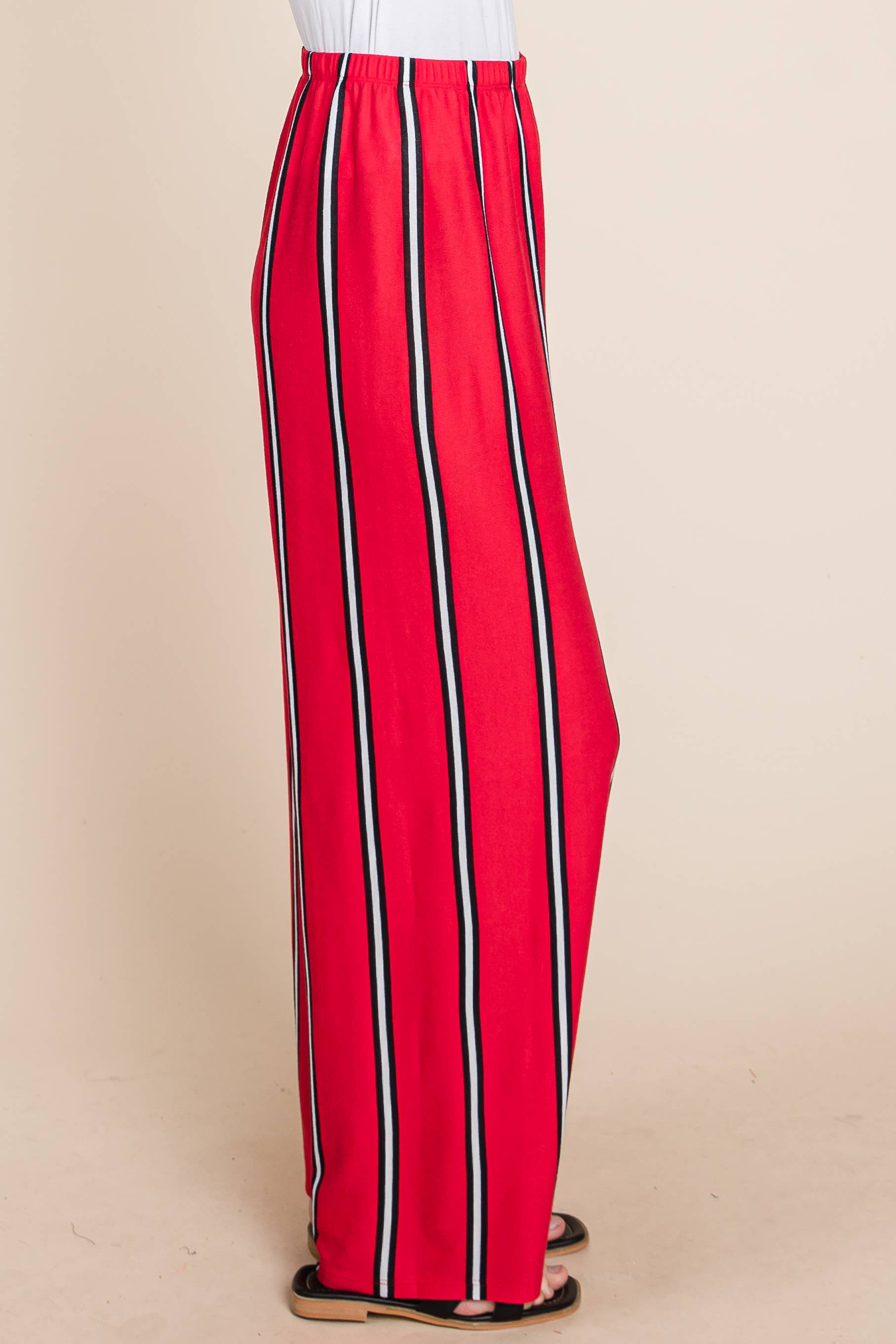 Emerald Collection - Wholesale Broek - Dames - ETP-763 gestreepte broek met wijde pijpen17