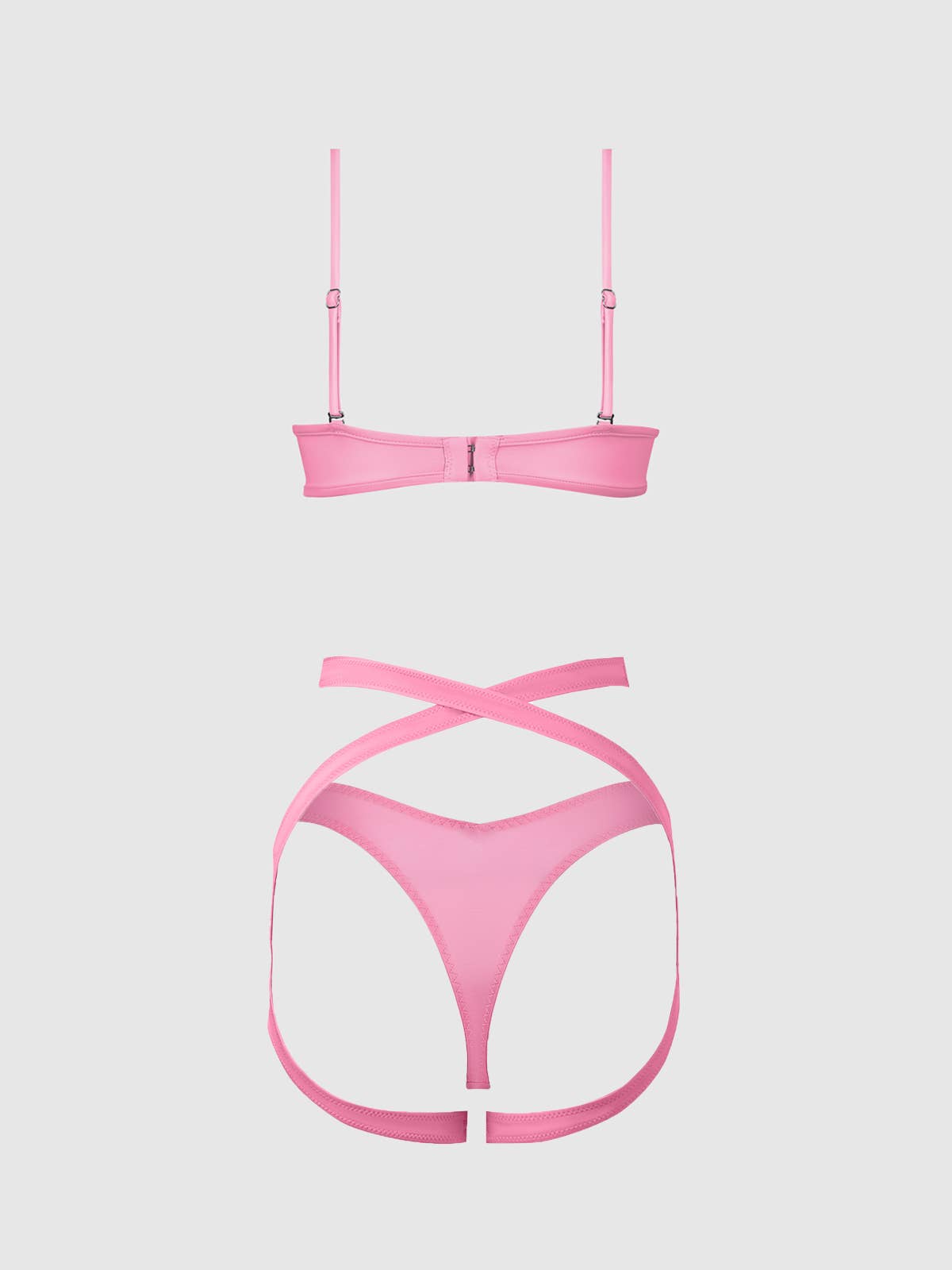 House of Desire - Wholesale Lingerie Set - Women's - ZOE OIL SLICK BANDEAU BRA, WRAP GARTER & TANGA SET17