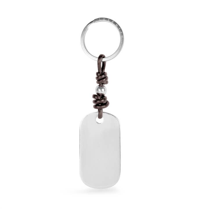 Luxenter - Wholesale Keychain - Women's - Llavero Luxenter arger cuero marron oscuro acabado en rodio