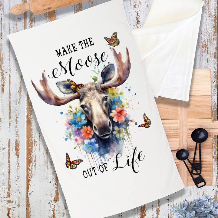Make the Moose Out of Life Animal Terry Cloth Towel for wholesale by Avery Lane Gifts