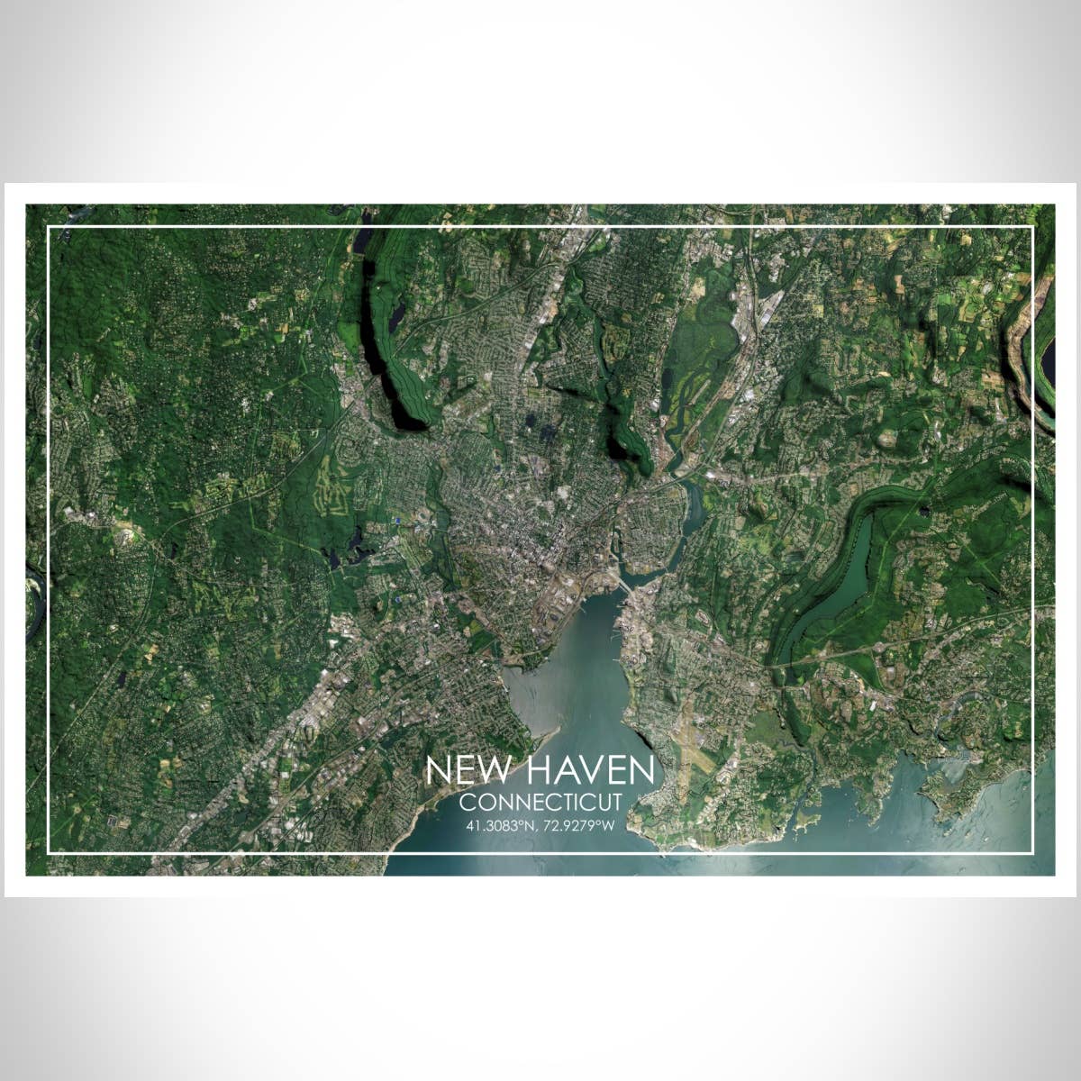 JACE.design - Wholesale Art Print - New Haven CT Map Print Satellite2