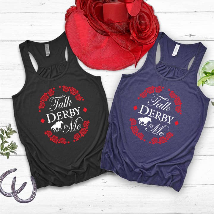 Talk Derby to Me Racerback Tank Top for wholesale by Equestrian Creations
