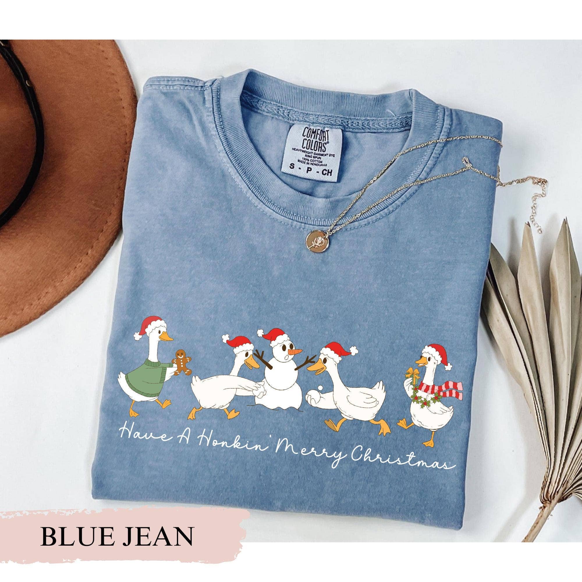 Glaime - Wholesale T-Shirt (Graphic) - Women's - Goose Christmas Shirt, Cute Holiday Duck Sweater5