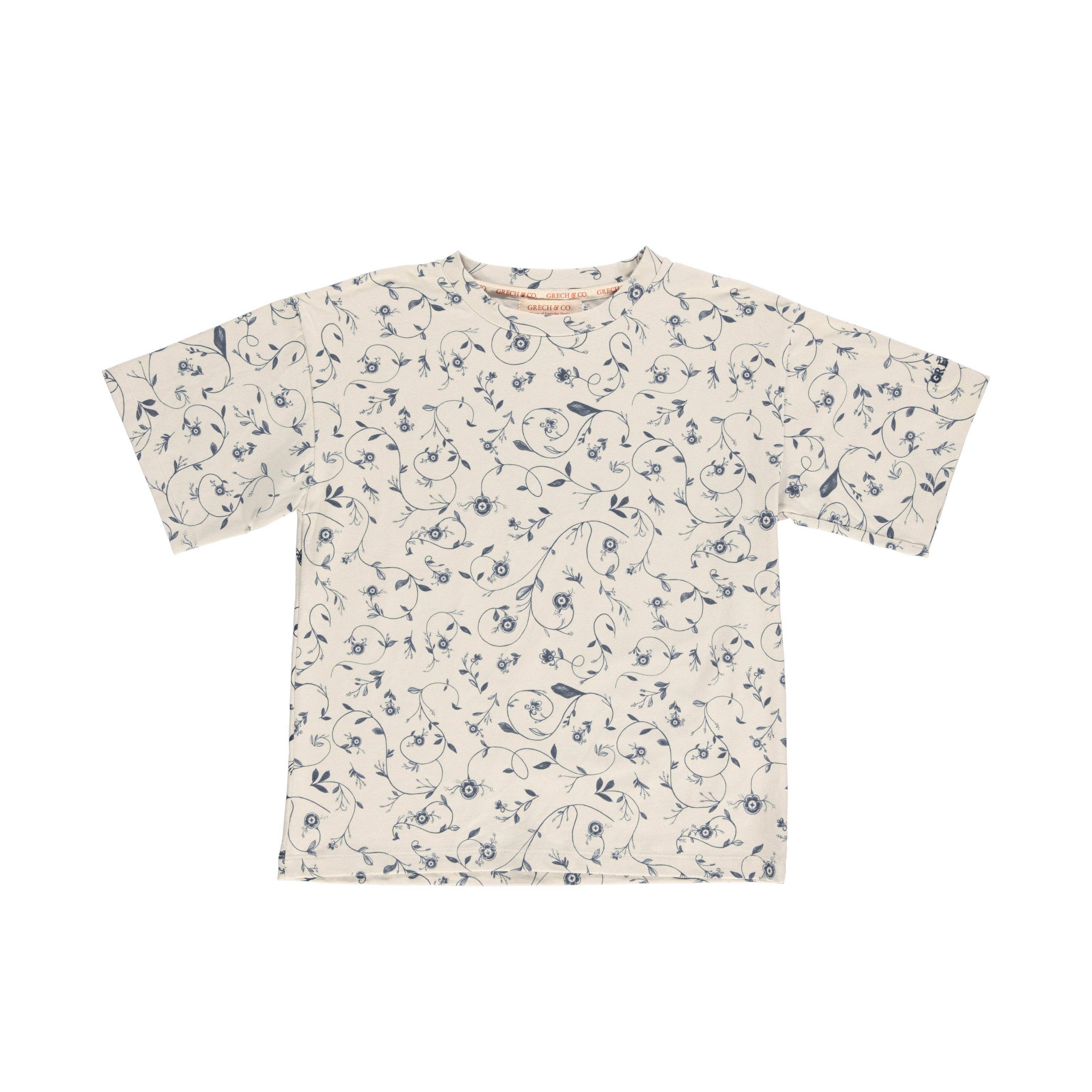 Scandi Floral Oversized T-Shirt | Organic Cotton Jersey -  | GCO2258 for wholesale on Faire0