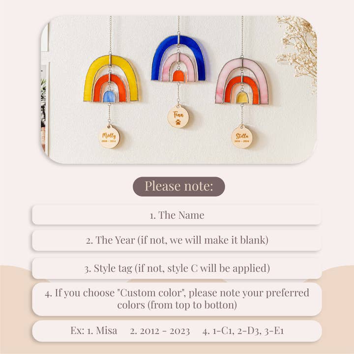 MondoBellissimo – wholesale Suncatcher – Rainbow Bridge Pet Memorial Stained Glass Suncatcher F32
