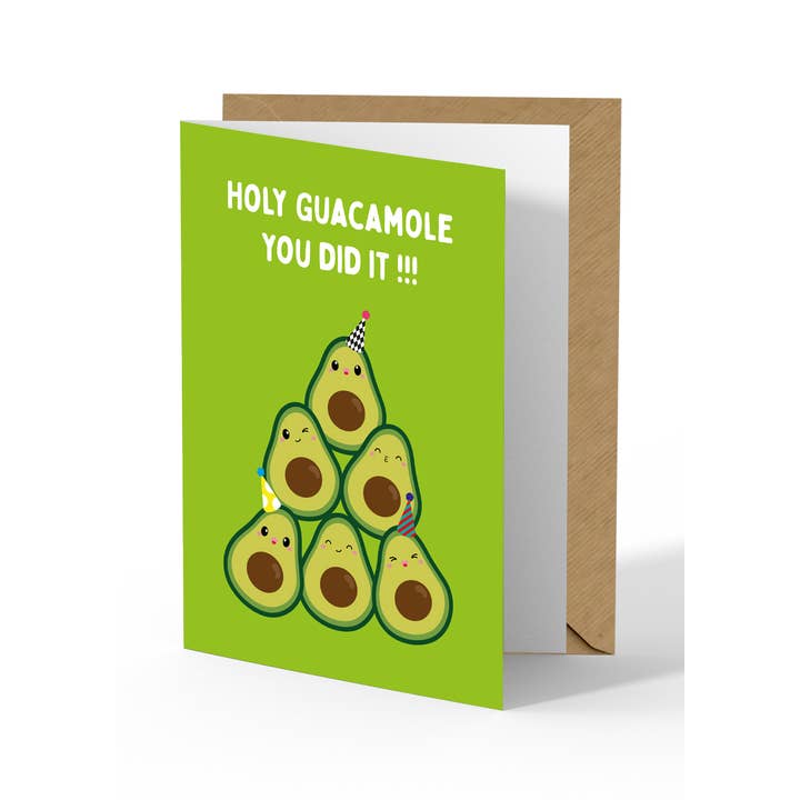Studio Inktvis - Wholesale Congratulations Card - Greeting card Avocado Holy Guacamole you did it