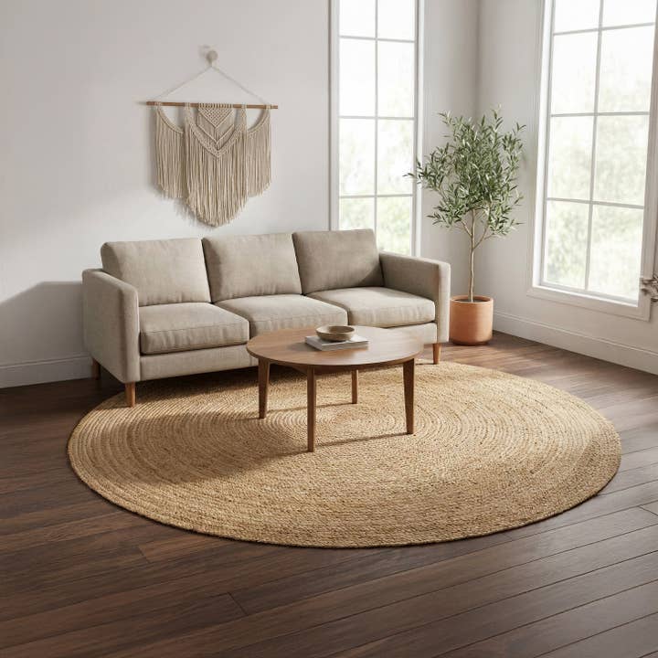 REDEARTH rundt tæppe i naturlig jute, 2,4 meter flettet for engroshandel hos REDEARTH