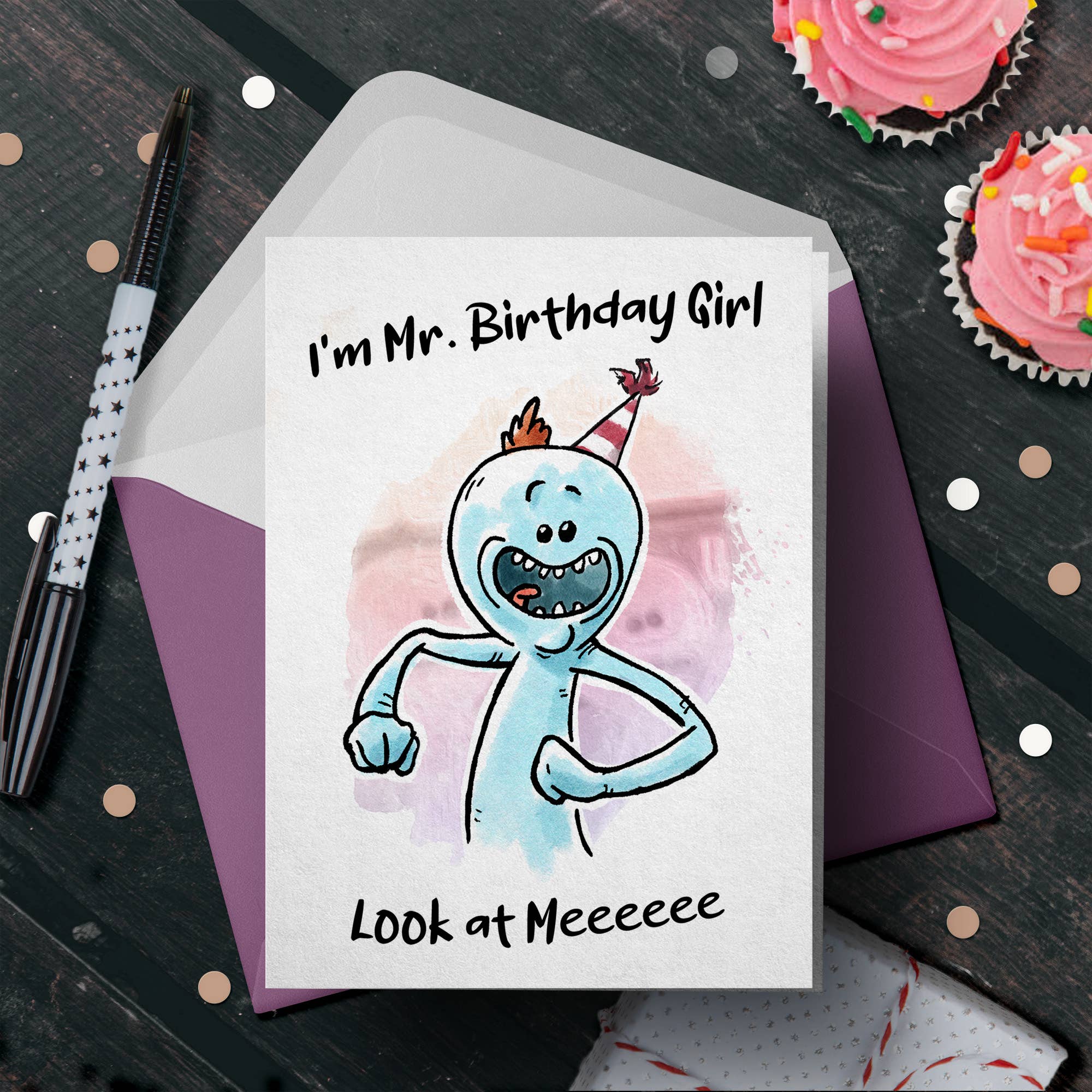 Aaron Millard Illustration - Wholesale Birthday Card - "Look at Meeee" - Sci Fi Grandpa Themed Birthday Card4