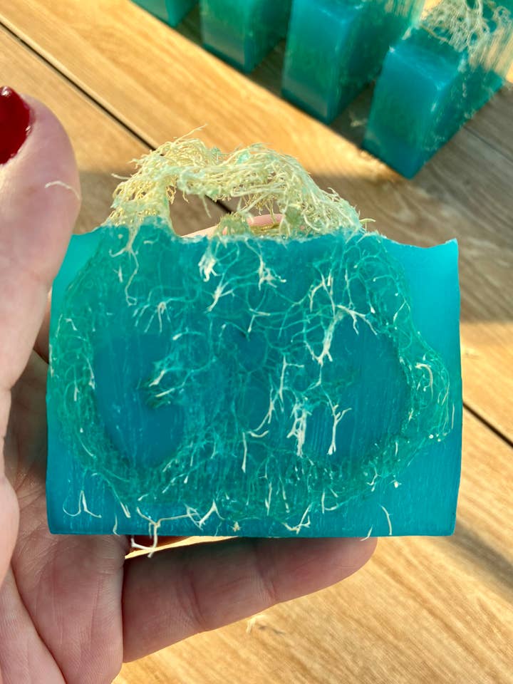 Natural Loofah Soap for Gentle Exfoliation for wholesale by Wanderlust Scents Co.