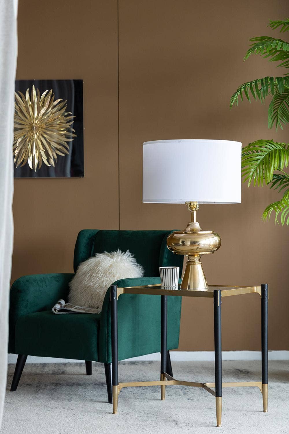 A&B Home Group Inc. - Wholesale Accent/Desk Lamp - D18x27.5" Aluminum Table Lamp - Gold/White7