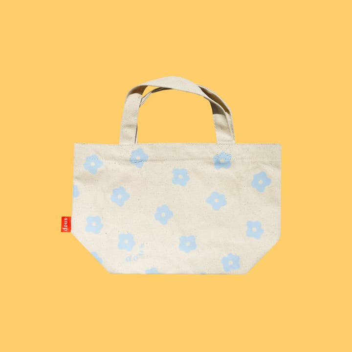Dous - Wholesale Tote Bag - Women's - flower cotton canvas mini tote bag zippered pocket