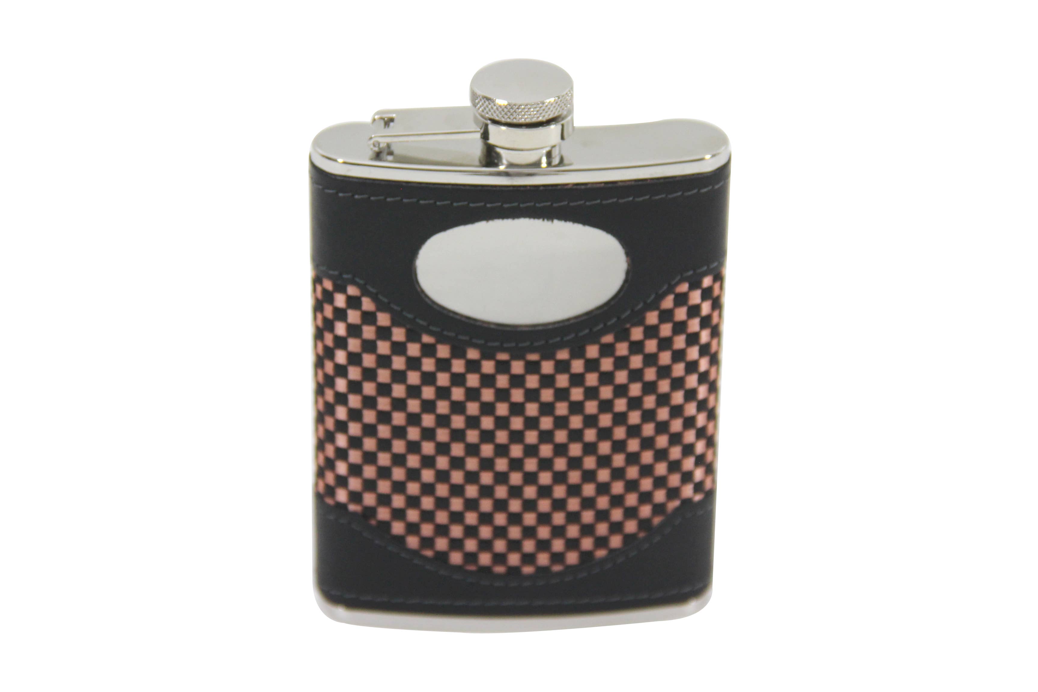 Corbell Silver - Wholesale Flask - Hip Flask Captive Top, Tartan STAINLESS 6 ounce. WAS $32.501