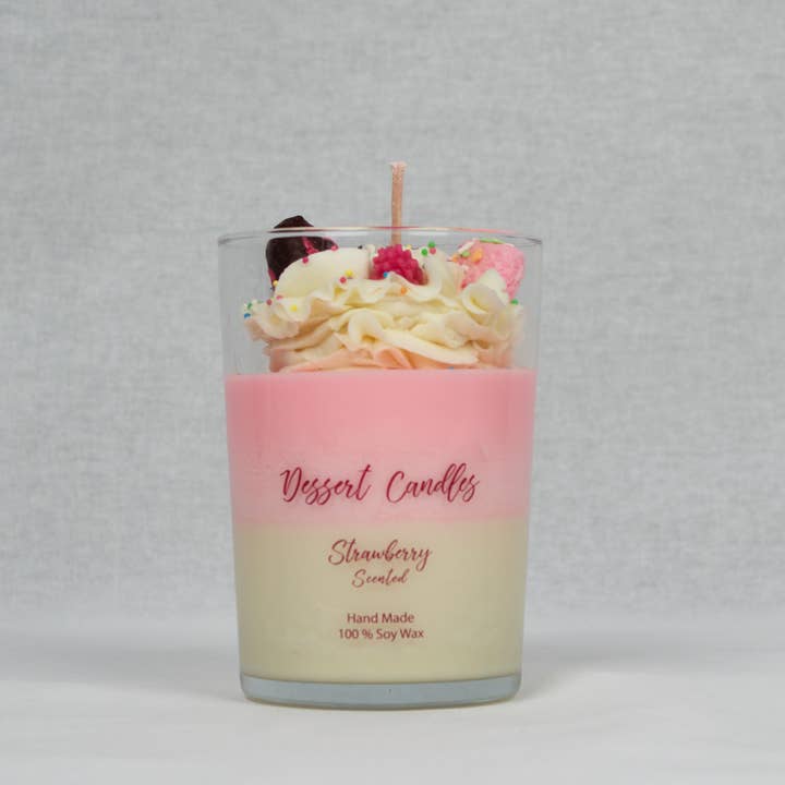 Vela de postre de fresa de 12 oz para venta al por mayor de Dessert Candles