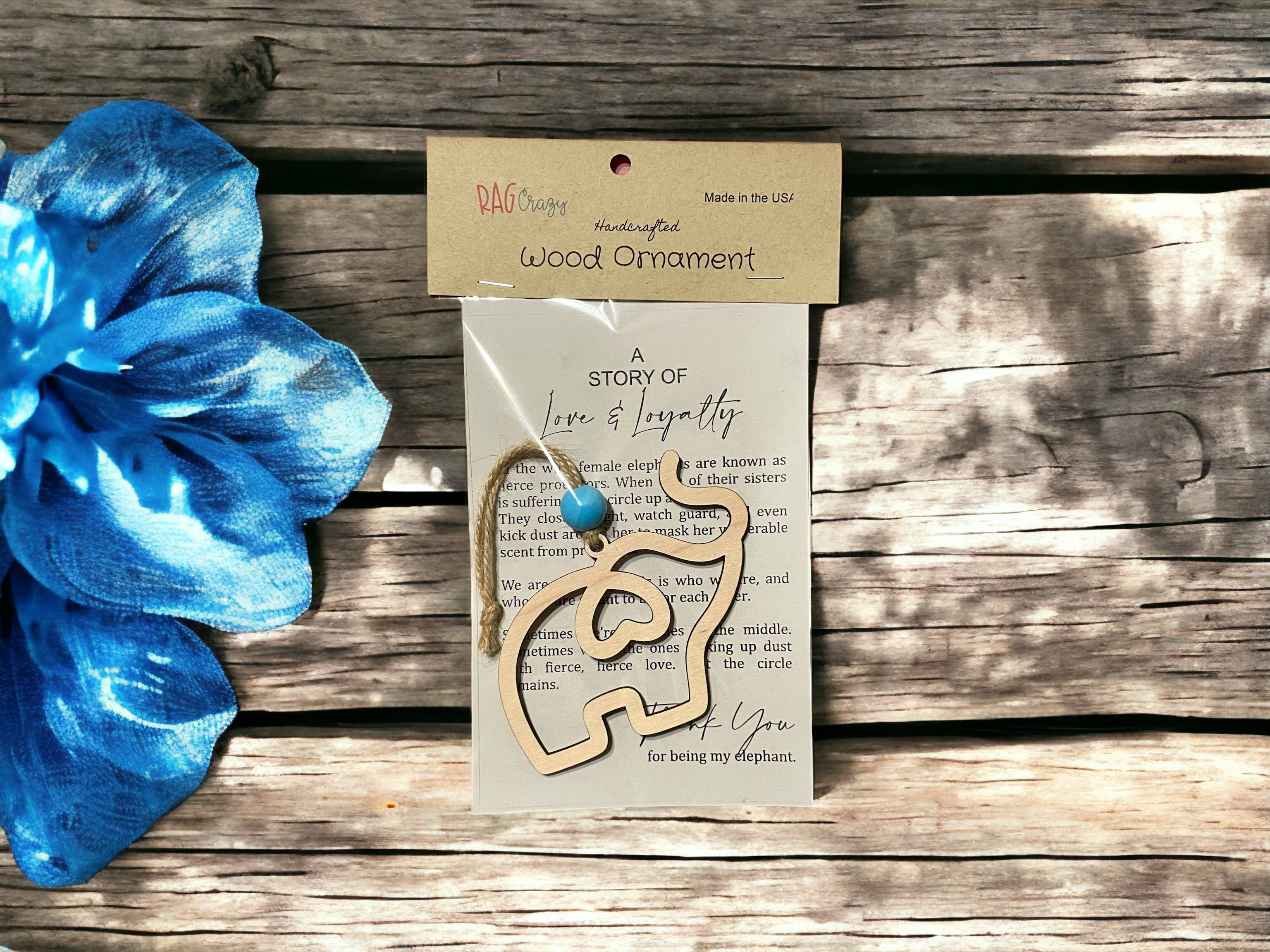 Rag Crazy Creates - Wholesale Ornament - Story Card Collection - Friendship - Sisterhood-Elephant2