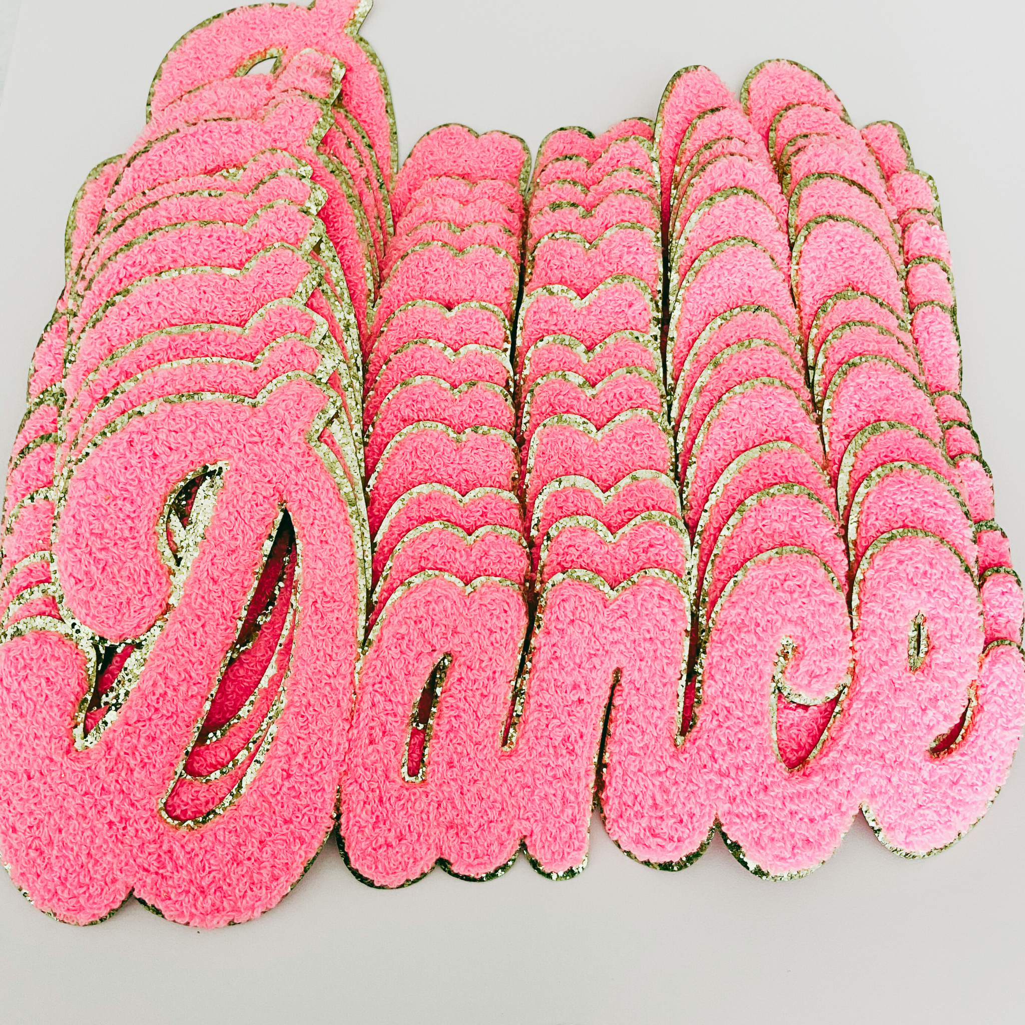 TEELUX - Wholesale Patch - Chenille Dance in Pink 11" x 6" - Chenille Patch0