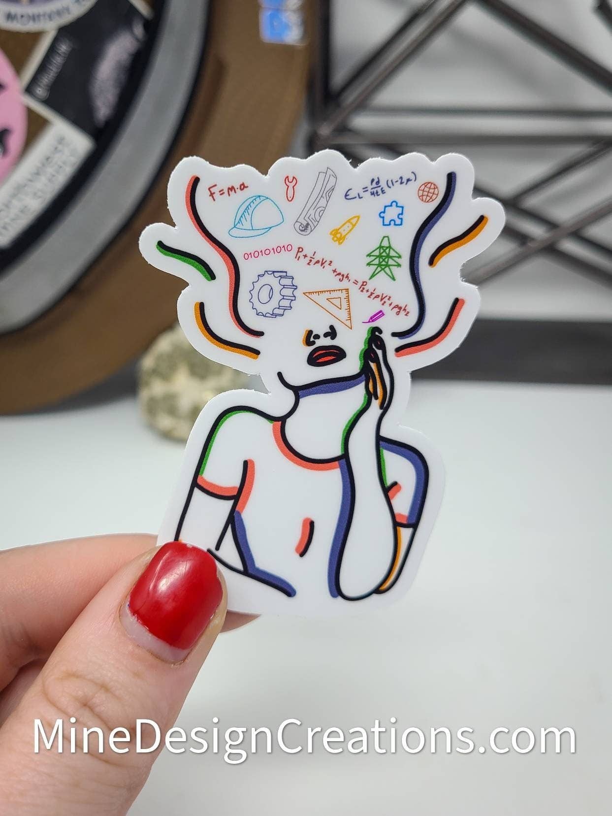 Mine Design Creations – wholesale Klistermärke – Kvinnor i Engineering Klistermärke - Abstrakt Konst1