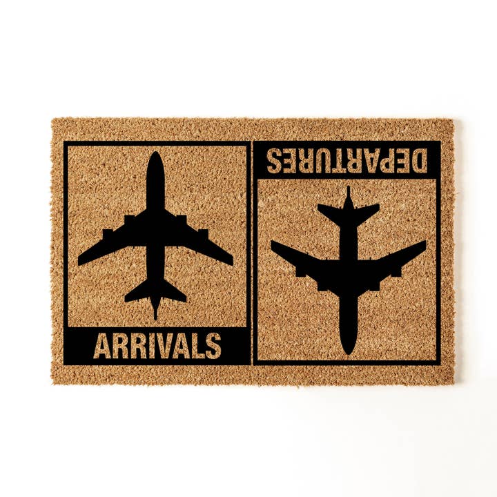 Arrivals Departures Doormat, Funny Doormat, Home Decor for wholesale by Aspol Print INC