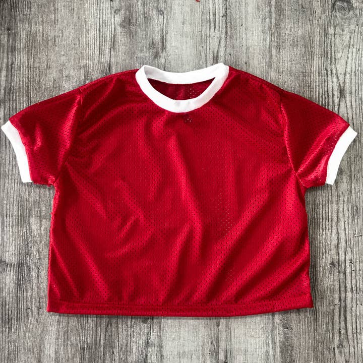 OTL Apparel - Wholesale Knit Top - Women's - 6031 - Women's Cropped Mesh Ringer Tee2